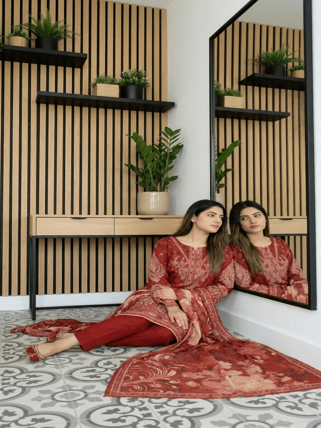 Unstitched Digital Printed Lawn 3 Piece
