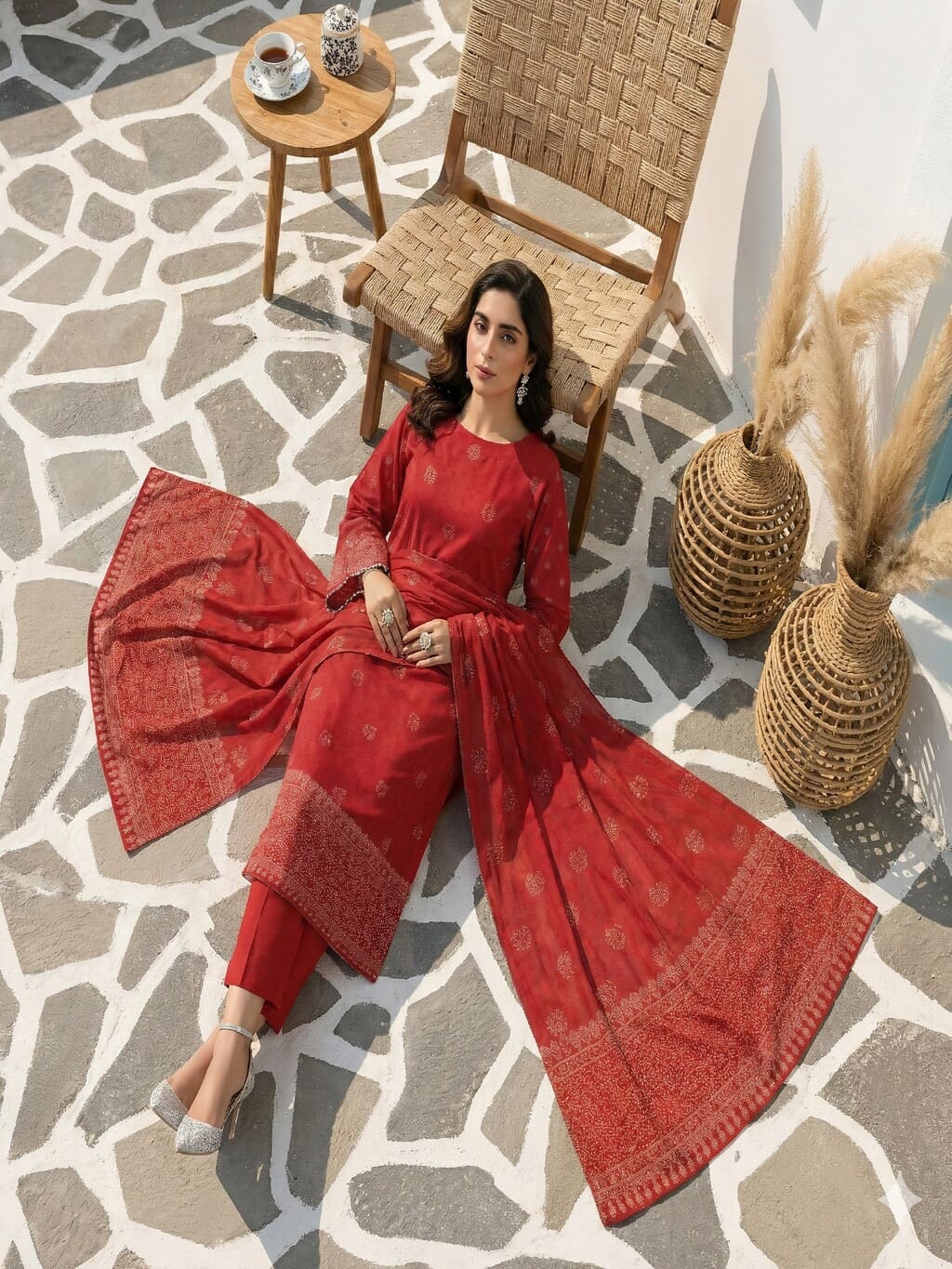 Unstitched Jacquard Brosha 3 Piece