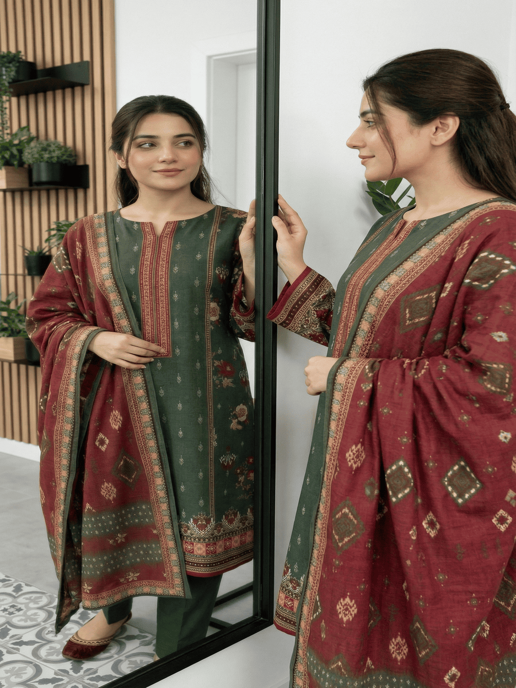 Unstitched Digital Printed Lawn 3 Piece