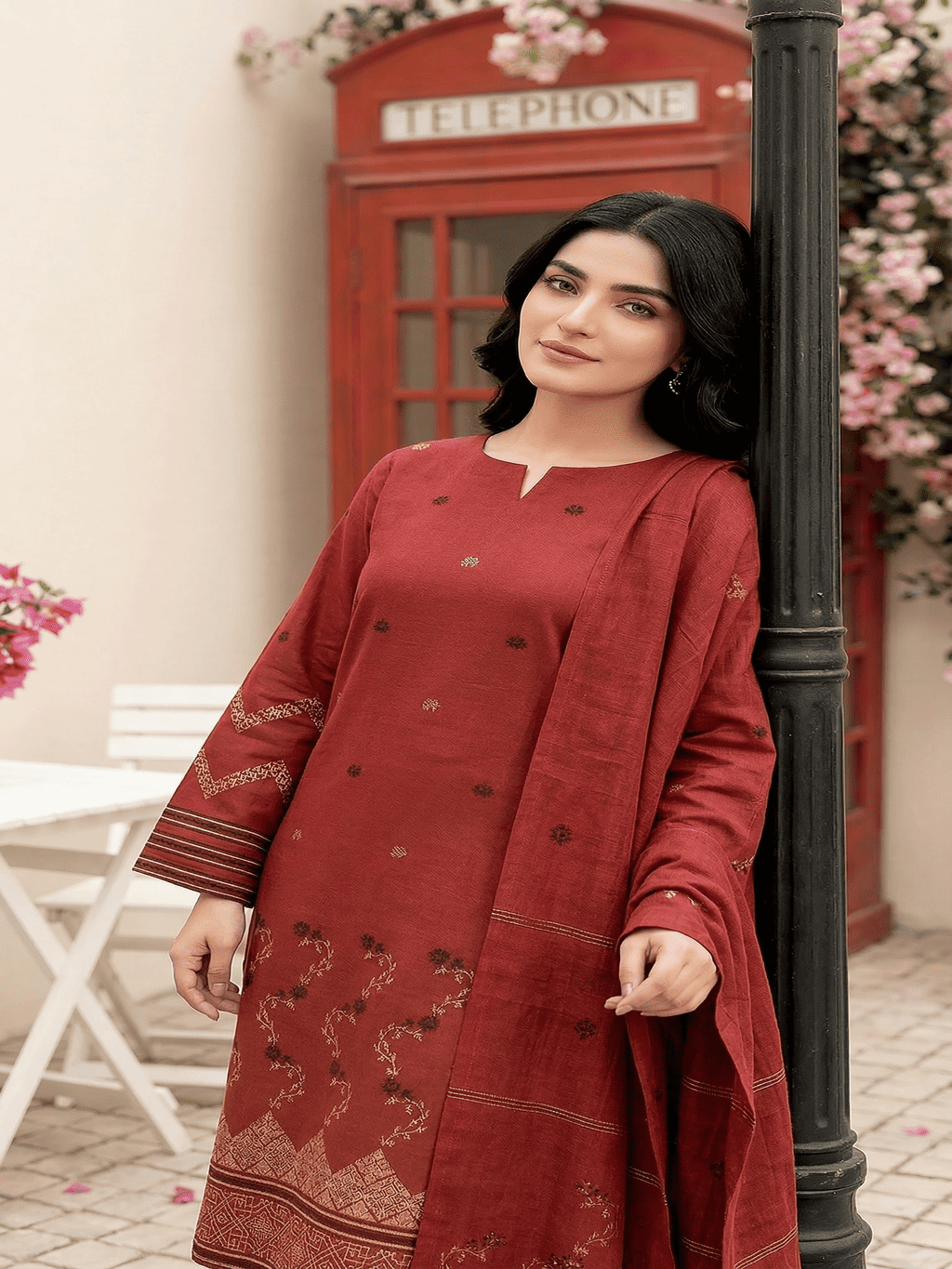Jacquard Brosha Lawn 3 Piece Suit Unstitched