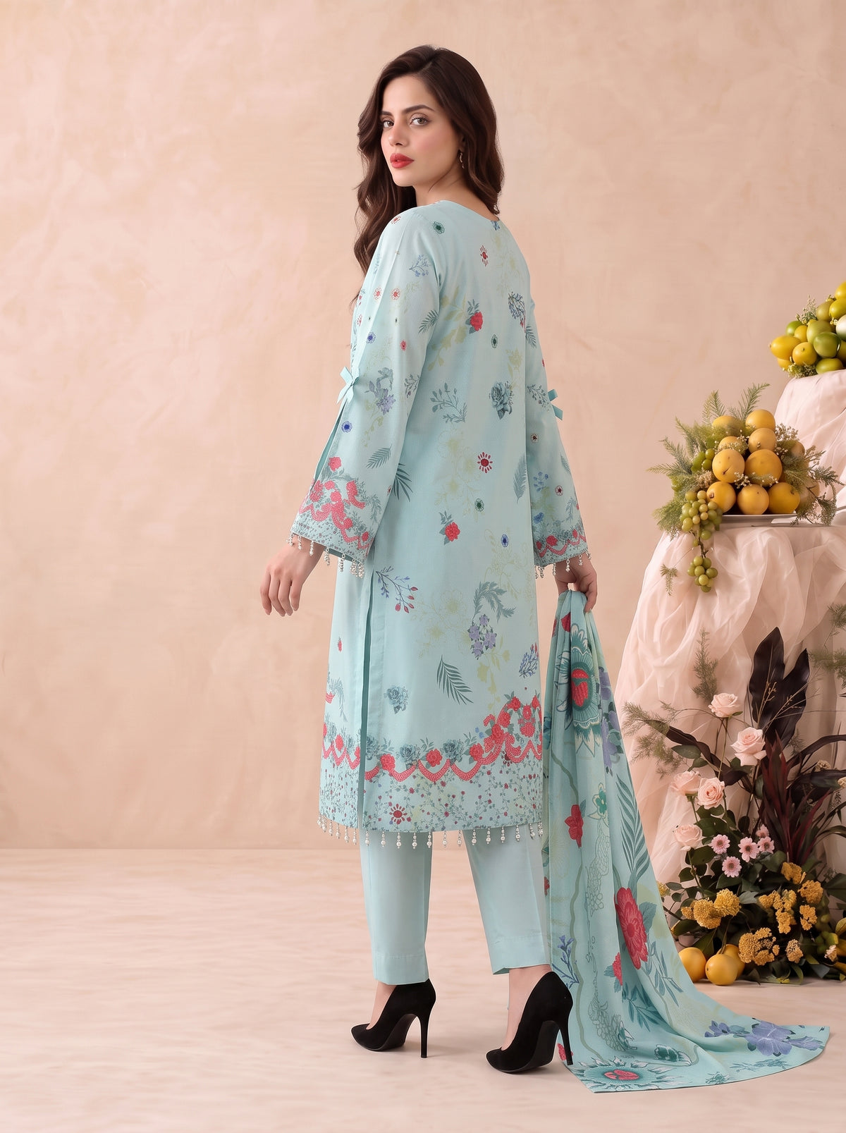 Areeqa Vol 2 Printed 3-Piece Suit (Design 9)