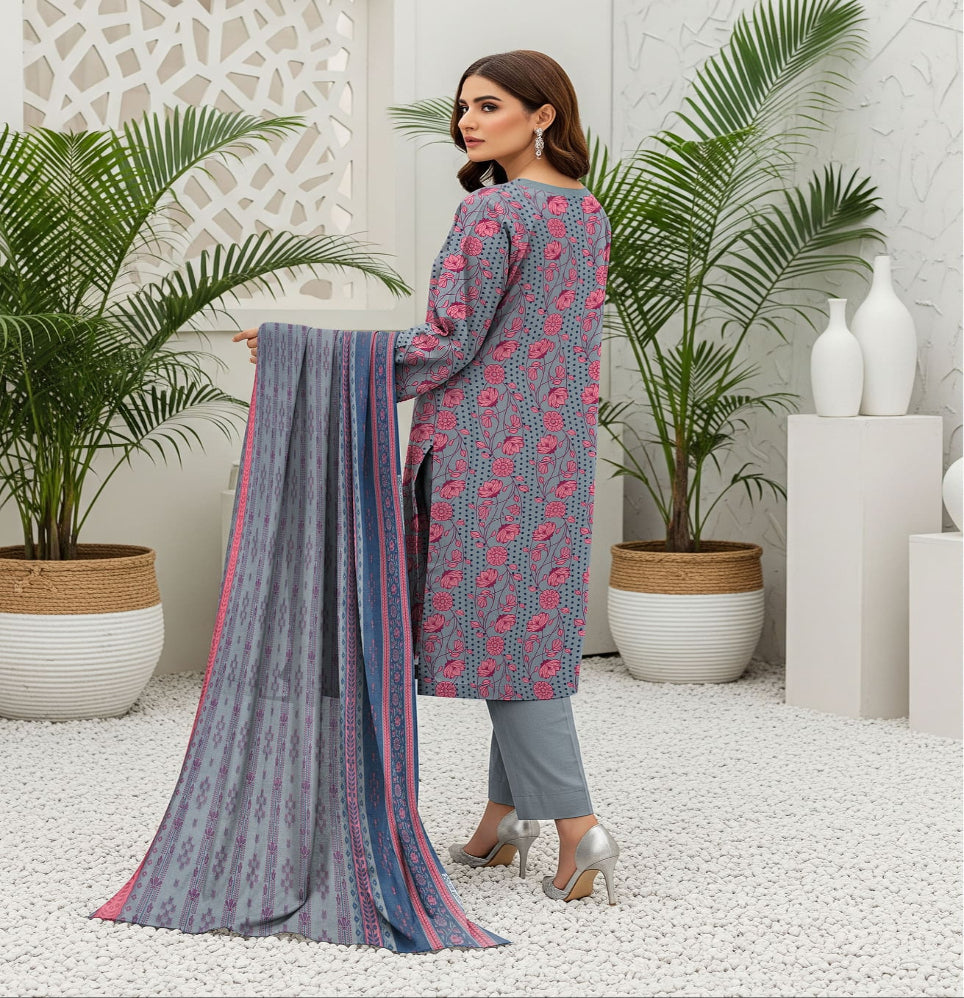 Unstitched Printed Lawn 3 Piece