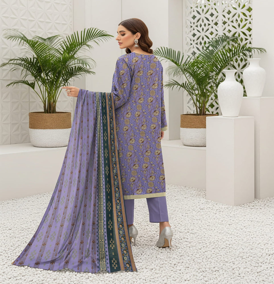 Unstitched Printed Lawn 3 Piece
