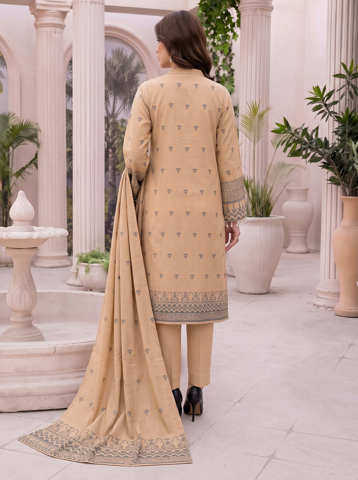 Libas e Khas Karandi 3-Piece Printed Suits Vol 2 (Design 2)