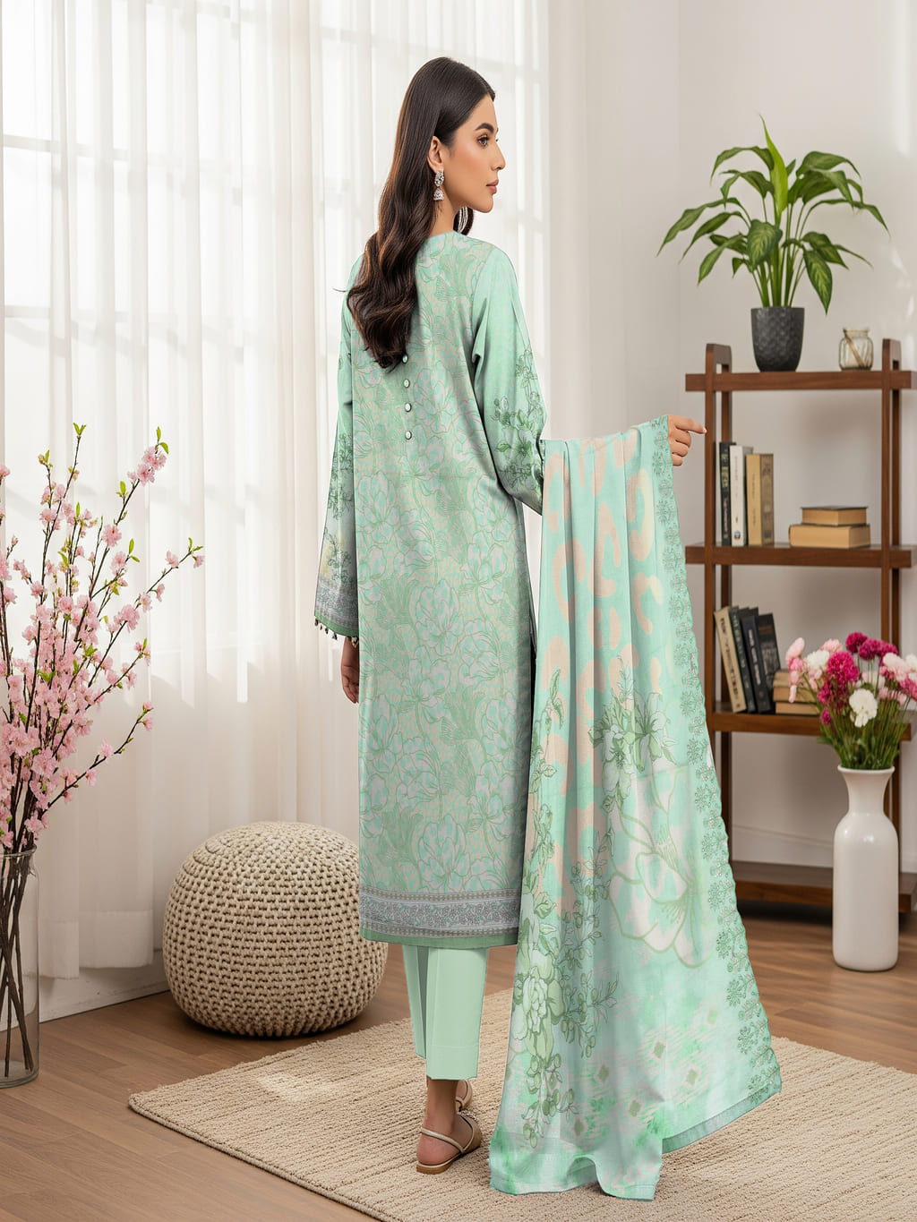 Unstitched Printed Lawn 3 Piece