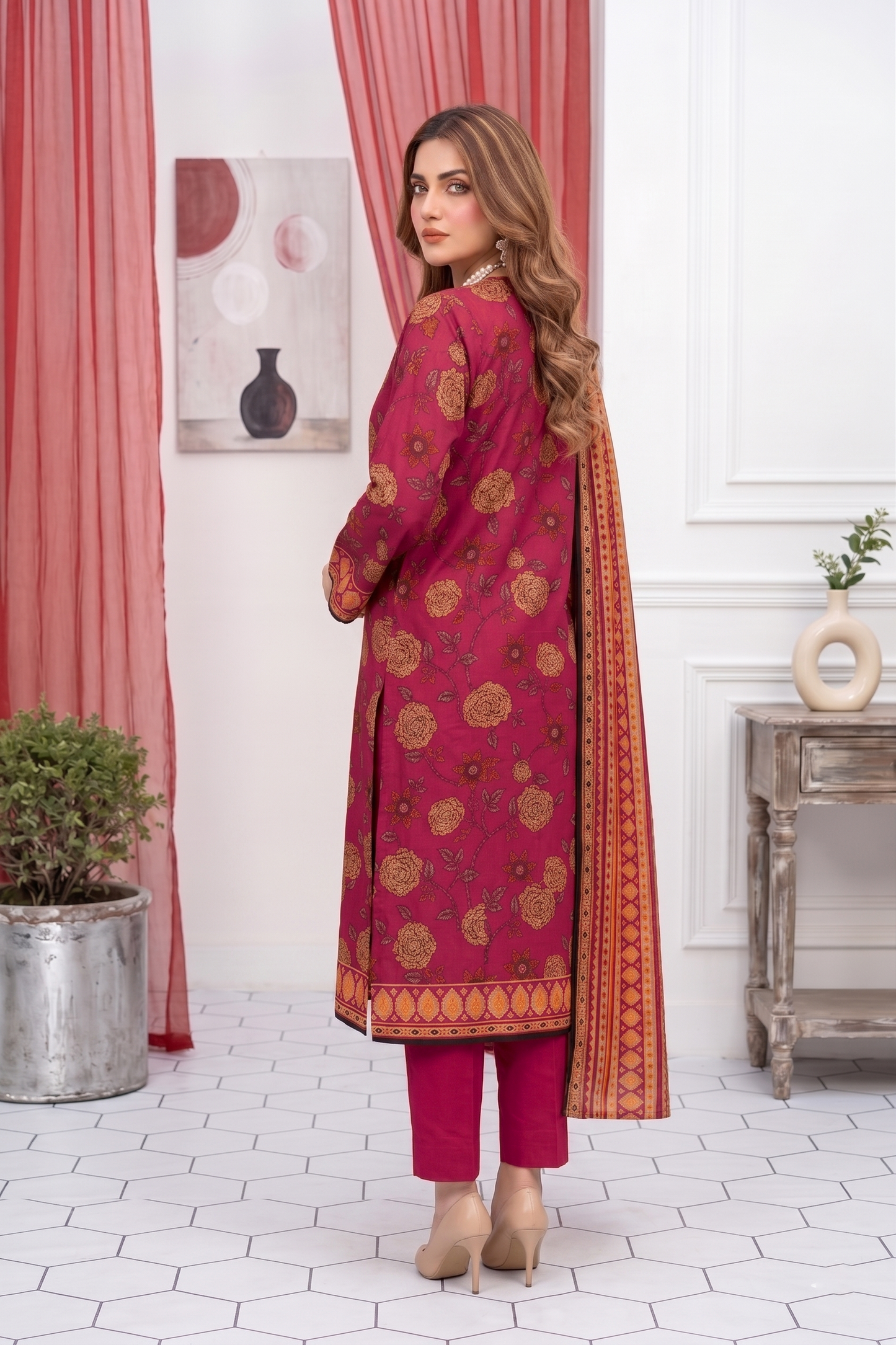 Unstitched Printed Lawn 3 Piece