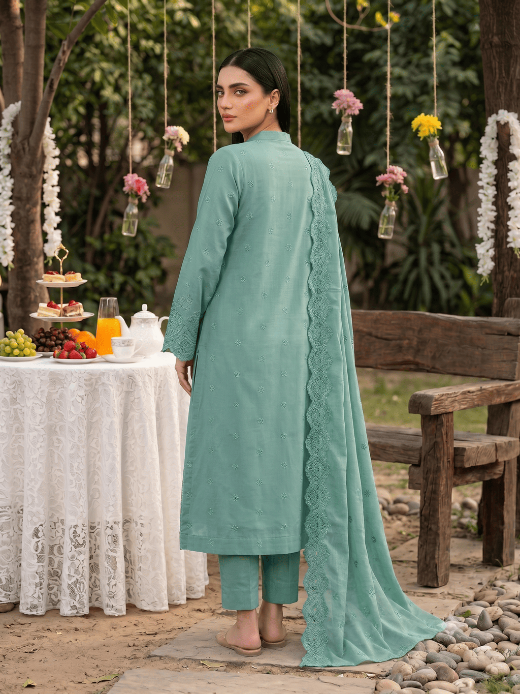 Teal 3-Piece Lawn Suit