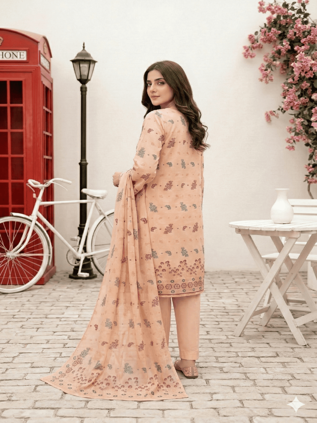 Jacquard Brosha Lawn 3 Piece Suit Unstitched