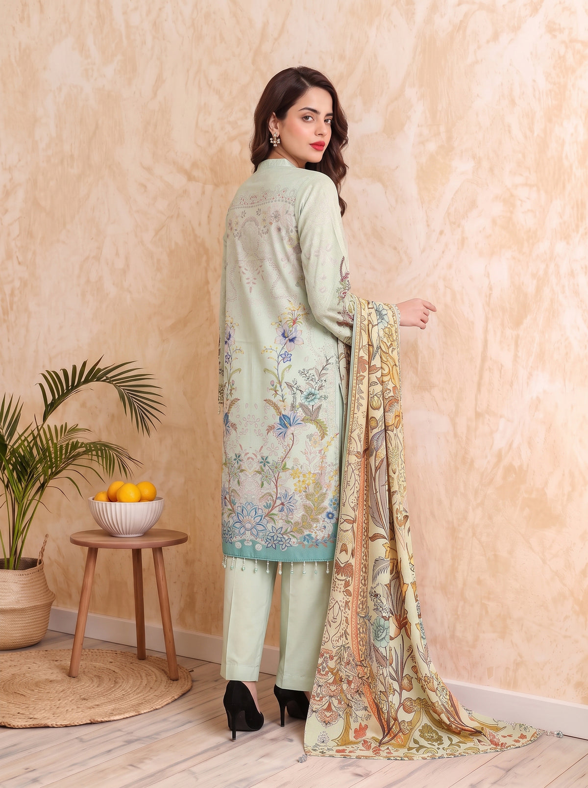 Areeqa Vol 2 Printed 3-Piece Suit (Design 6)