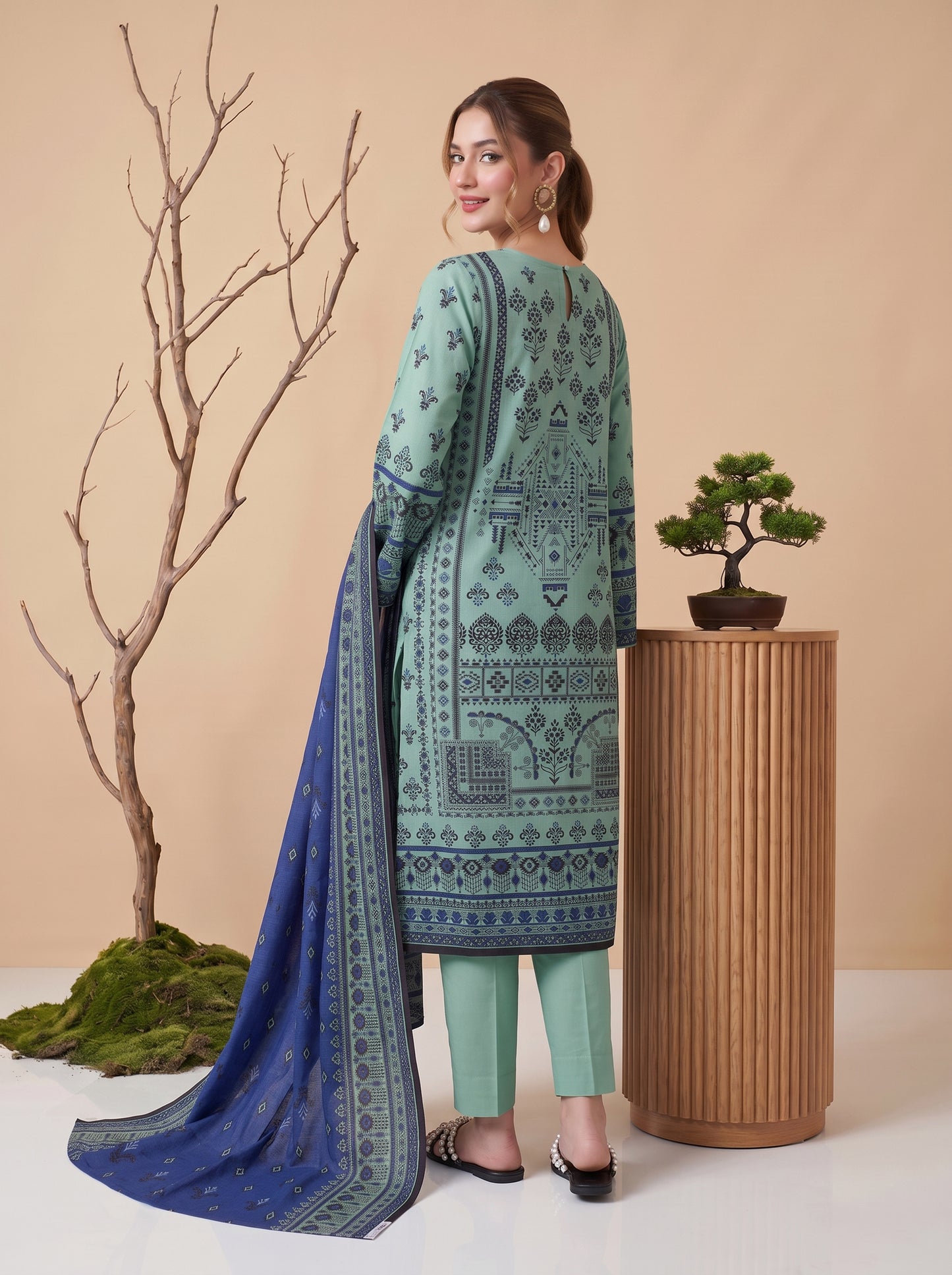 Unstitched Printed Lawn 3 Piece