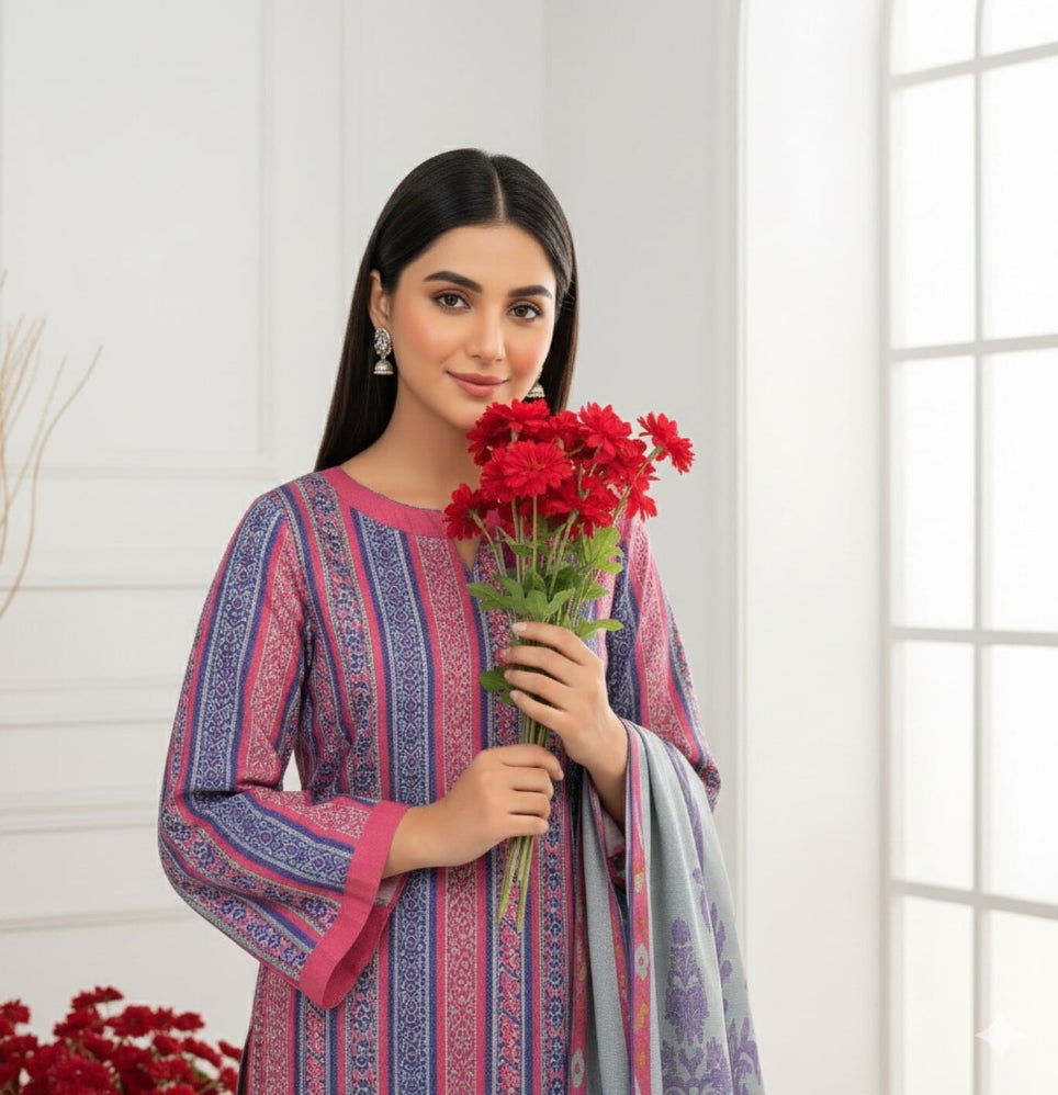 Unstitched Printed Lawn 3 Piece