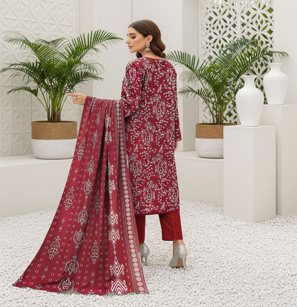 Unstitched Printed Lawn 3 Piece