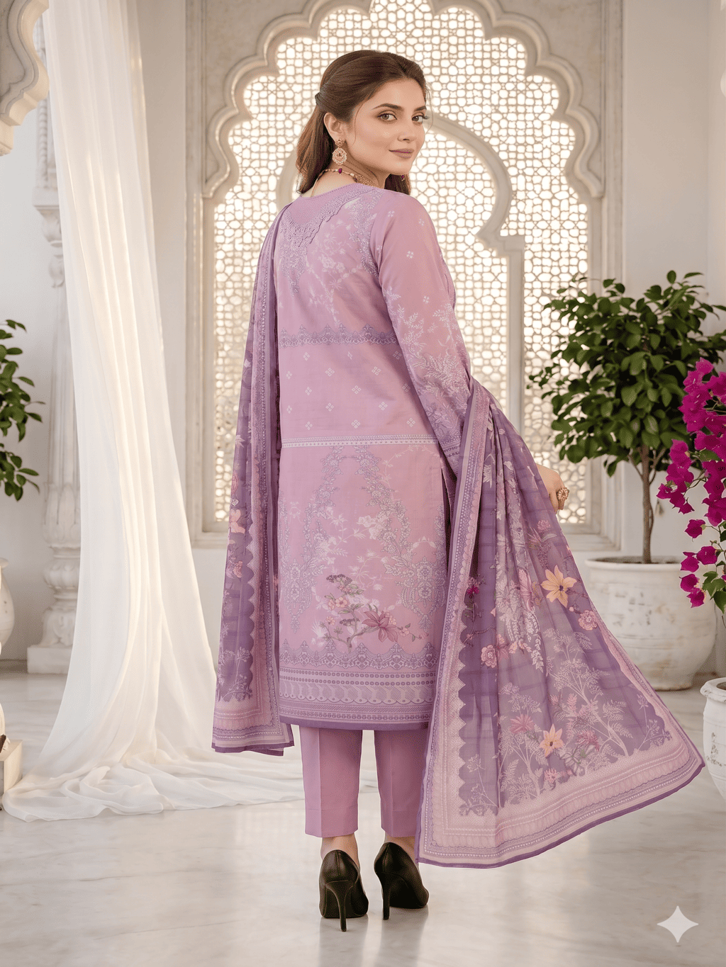 Unstitched Printed Lawn 3 Piece Suit