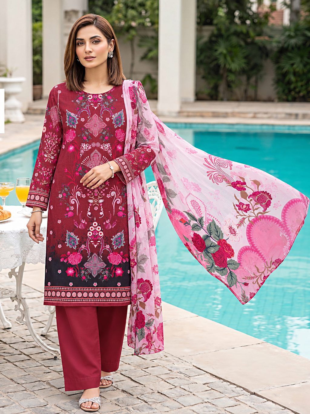 Marjan 3-Piece Printed Suit Vol 1 (Design) 1