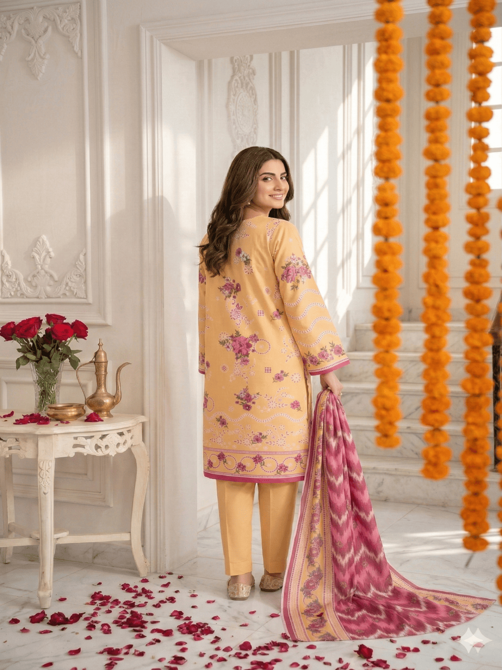 Unstitched Printed Lawn 3 Piece