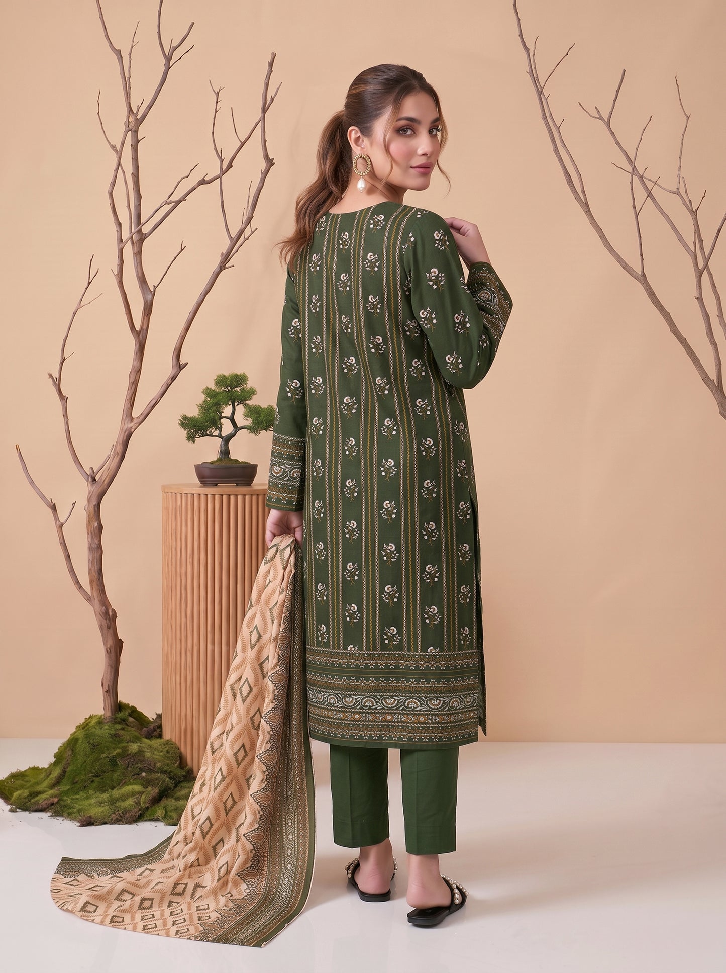 Unstitched Printed Lawn 3 Piece