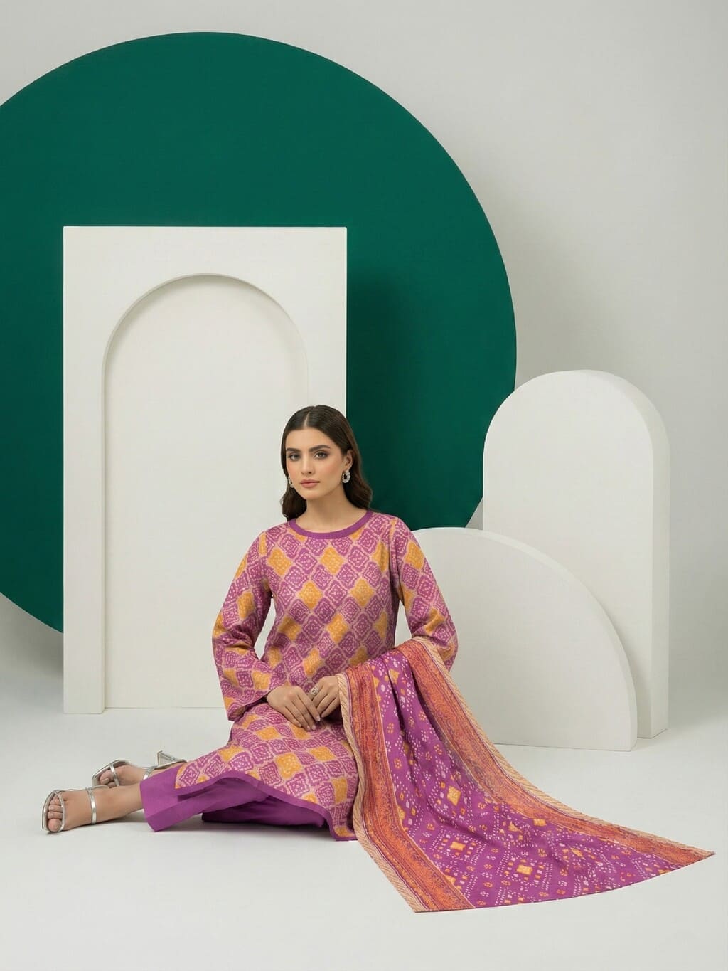 Unstitched Printed Lawn 3 Piece