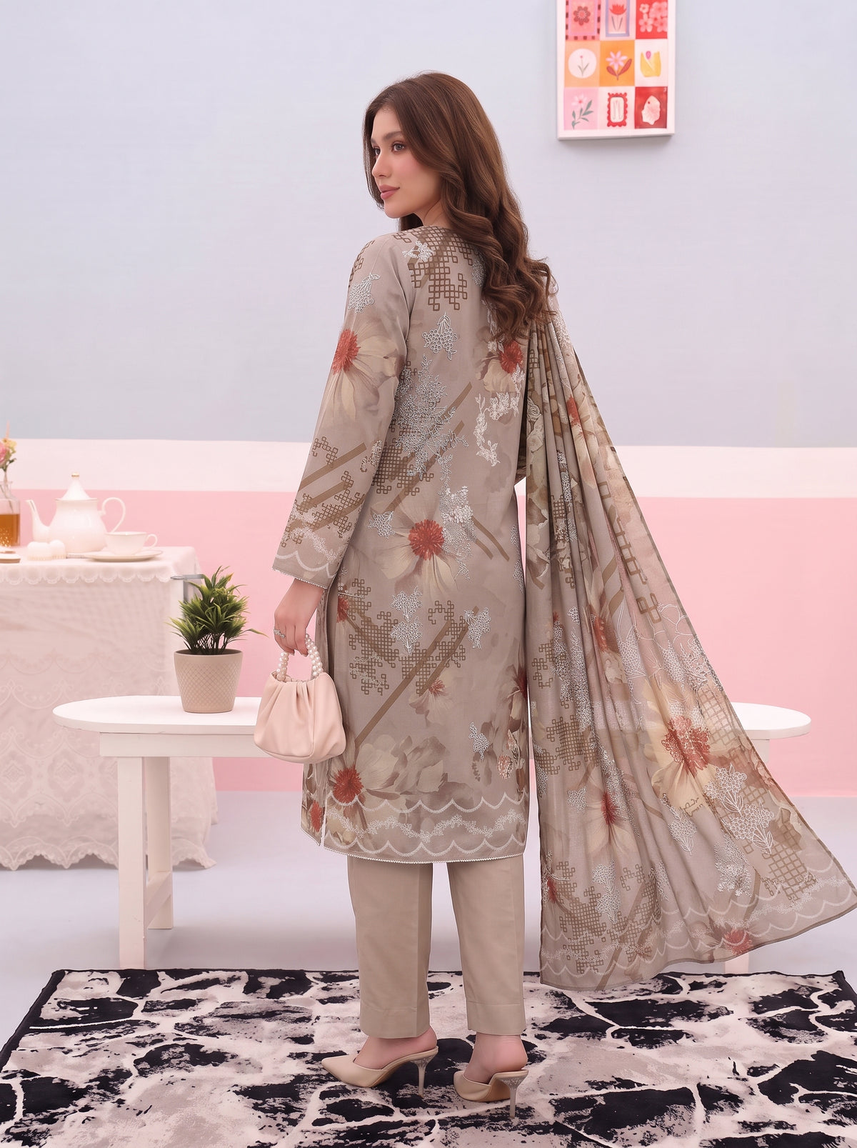 Areeqa Vol 1 Printed 3-Piece Suit (Design 5)