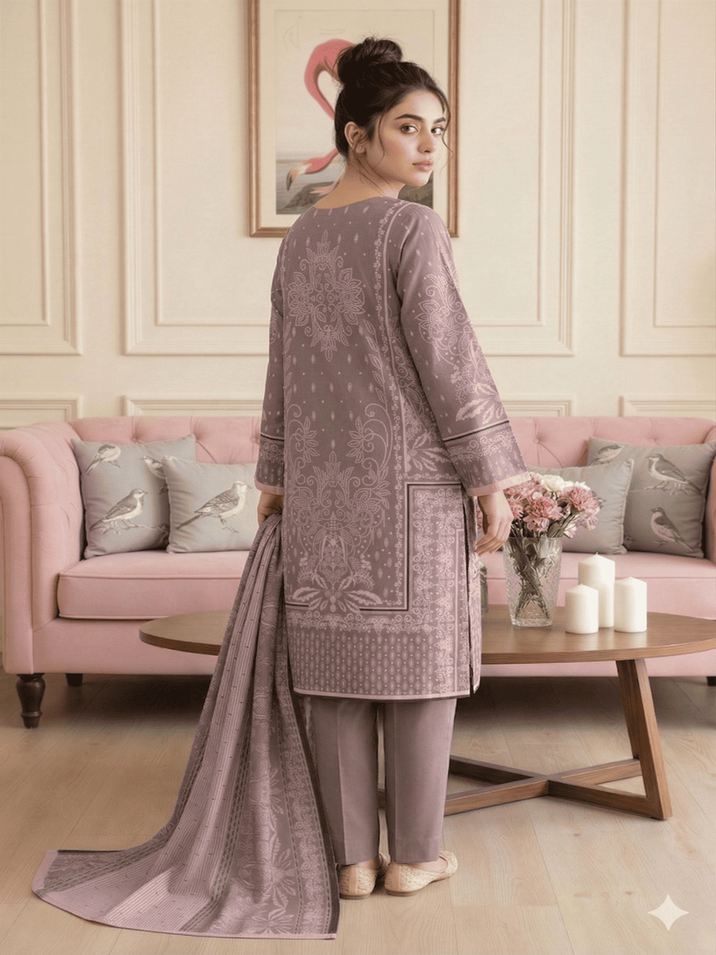 Unstitched Printed Lawn 3 Piece Suit