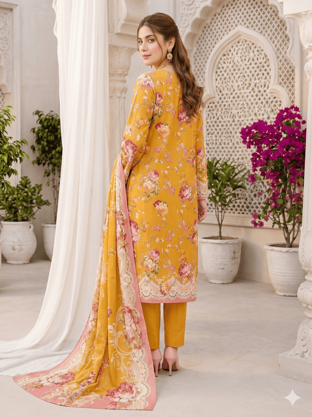 Unstitched Printed Lawn 3 Piece Suit