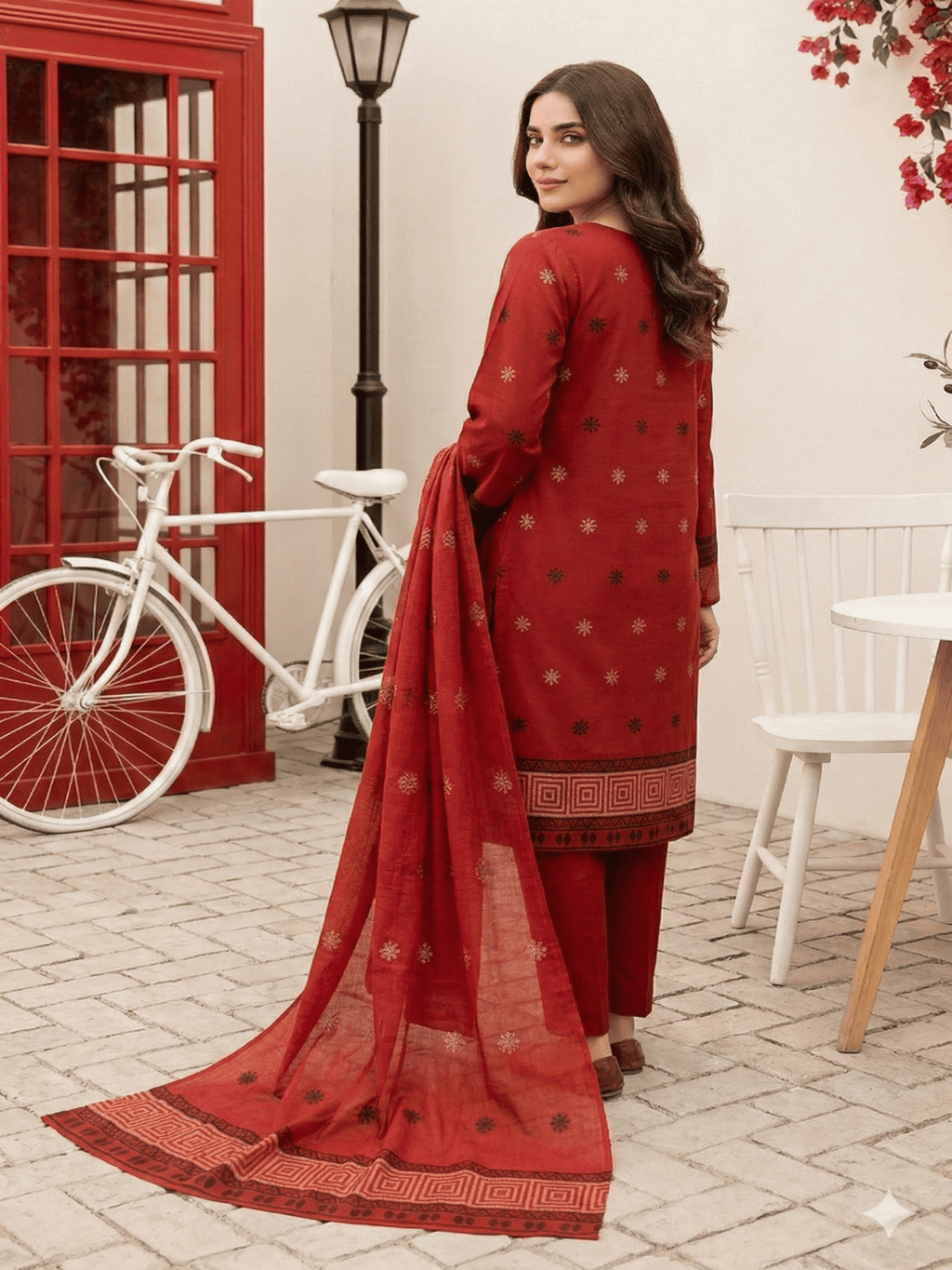 Jacquard Brosha Lawn 3 Piece Suit Unstitched