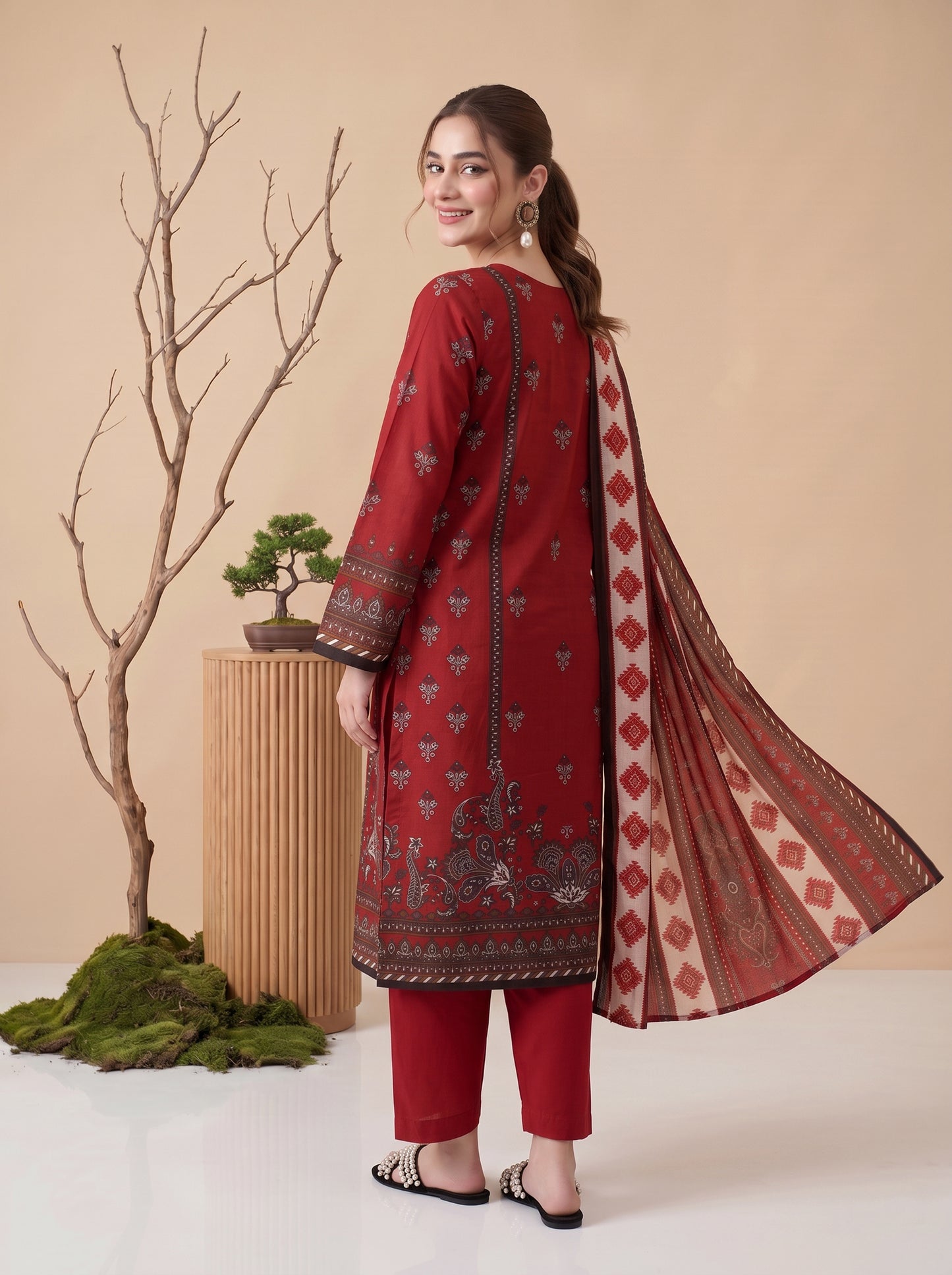 Unstitched Printed Lawn 3 Piece