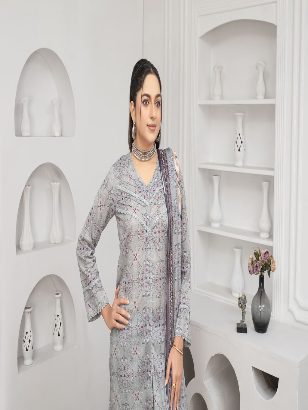 Unstitched Printed Lawn 3 Piece