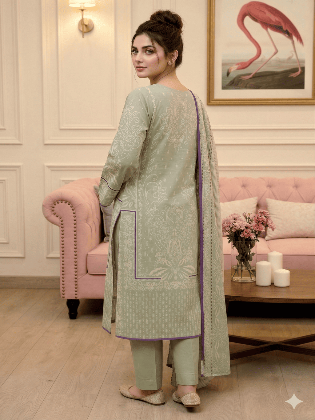 Unstitched Printed Lawn 3 Piece Suit