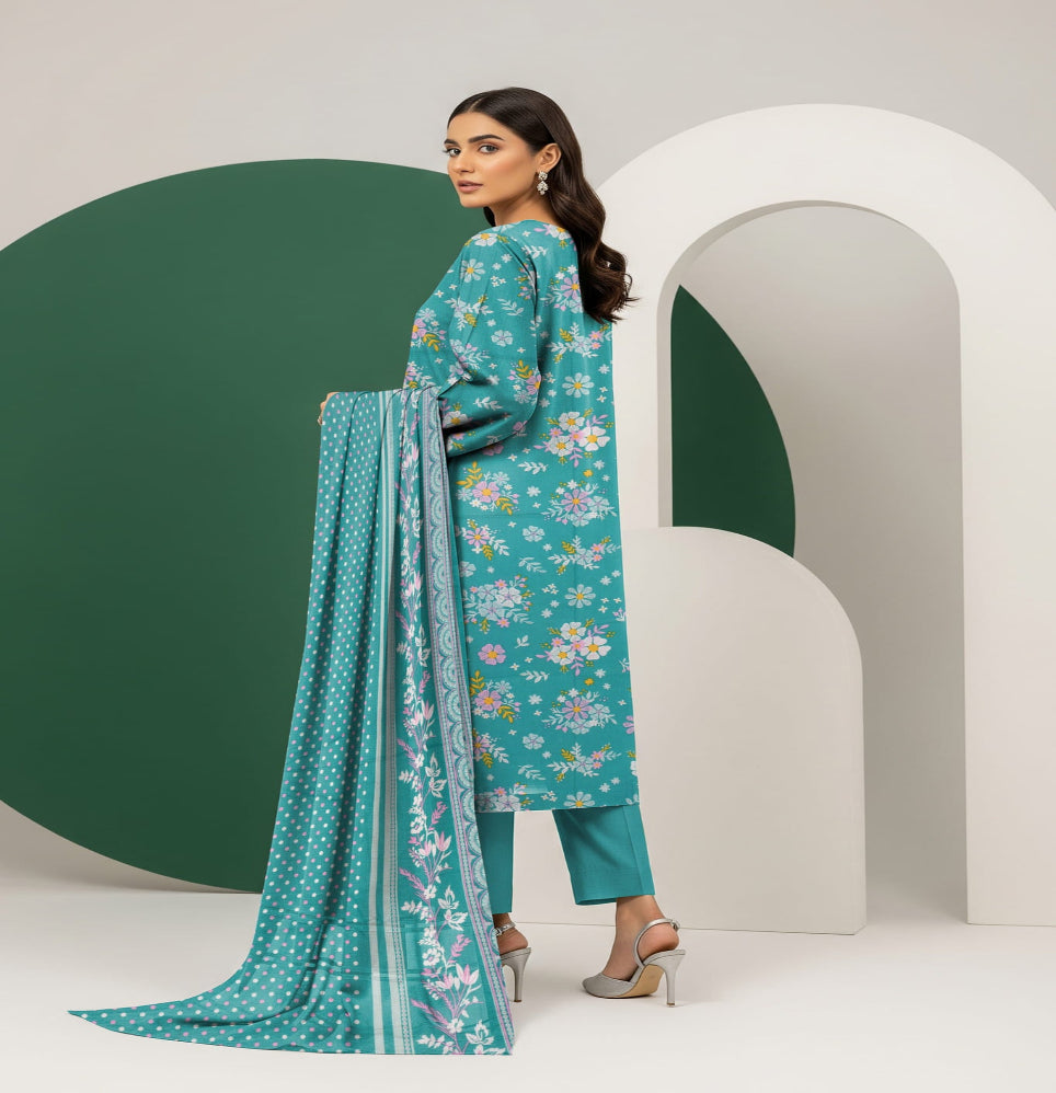 Unstitched Printed Lawn 3 Piece