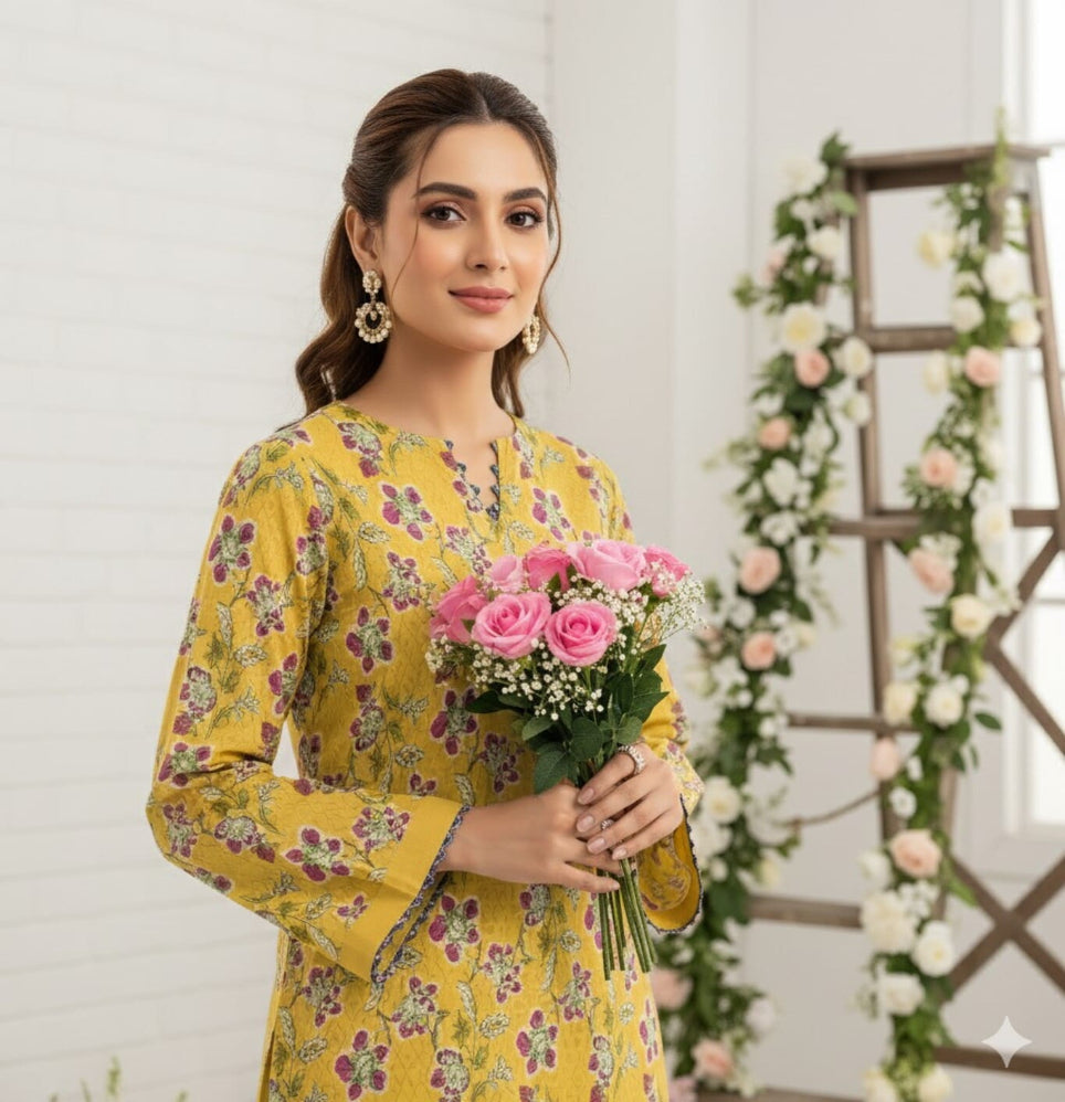 Unstitched Printed Lawn 3 Piece