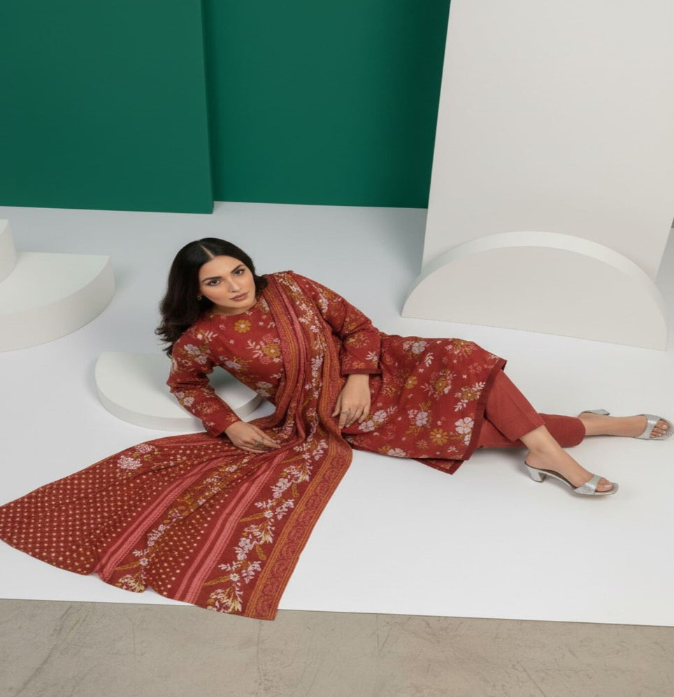Unstitched Printed Lawn 3 Piece