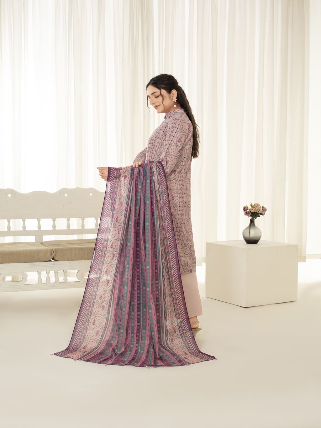 Unstitched Printed Lawn 3 Piece