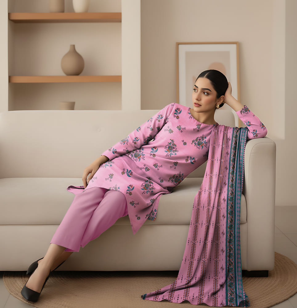 Unstitched Printed Lawn 3 Piece