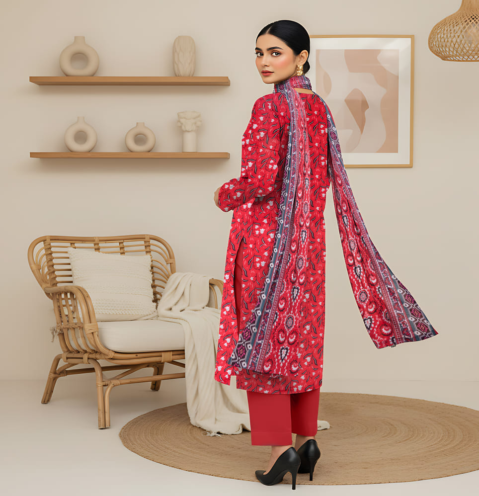 Unstitched Printed Lawn 3 Piece