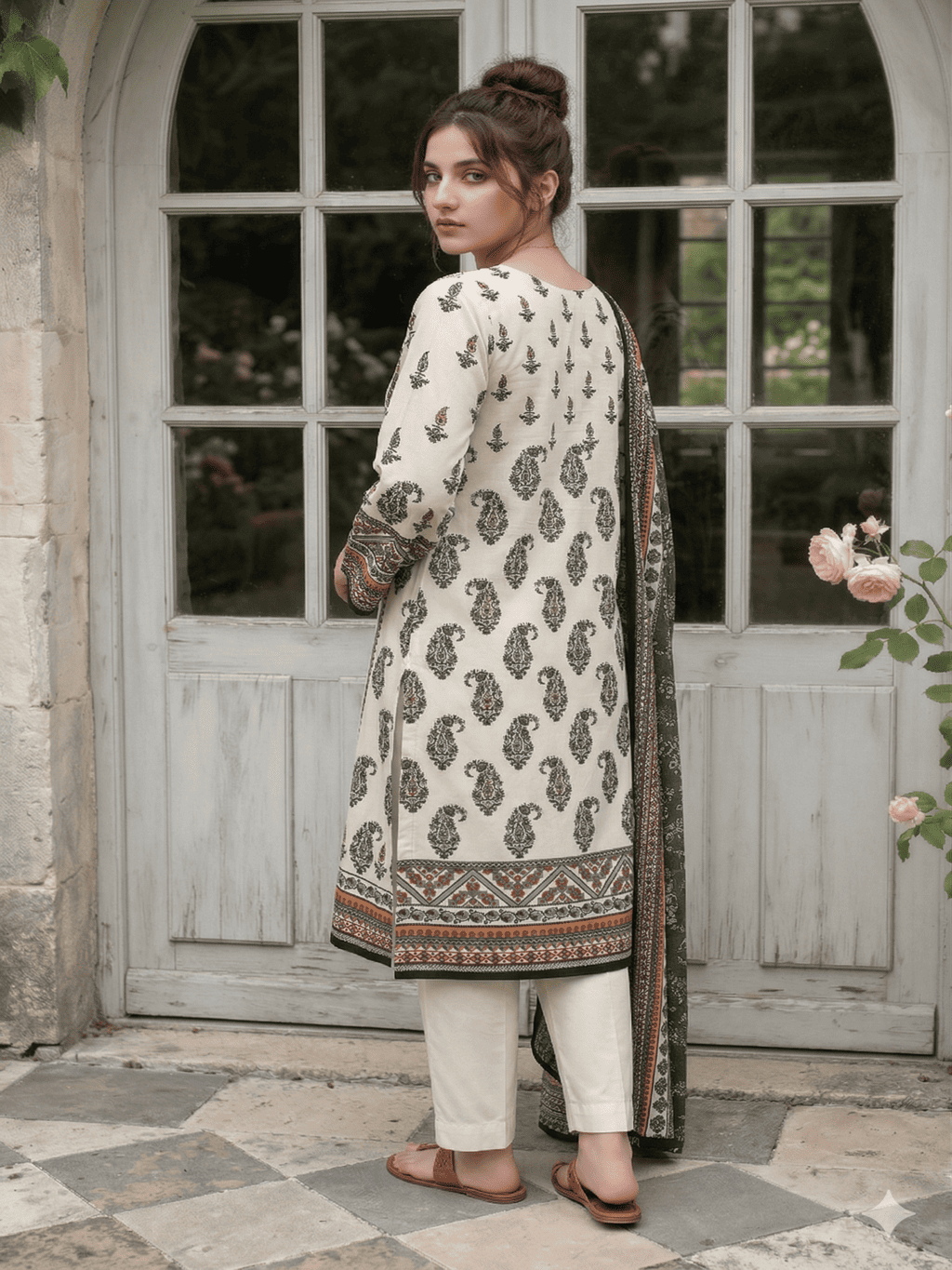 Unstitched Printed Lawn 3 Piece Suit