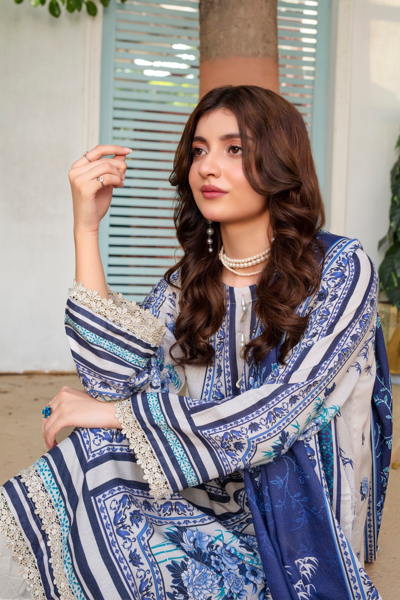 Unstitched Printed Viscose Karandi 3 Piece