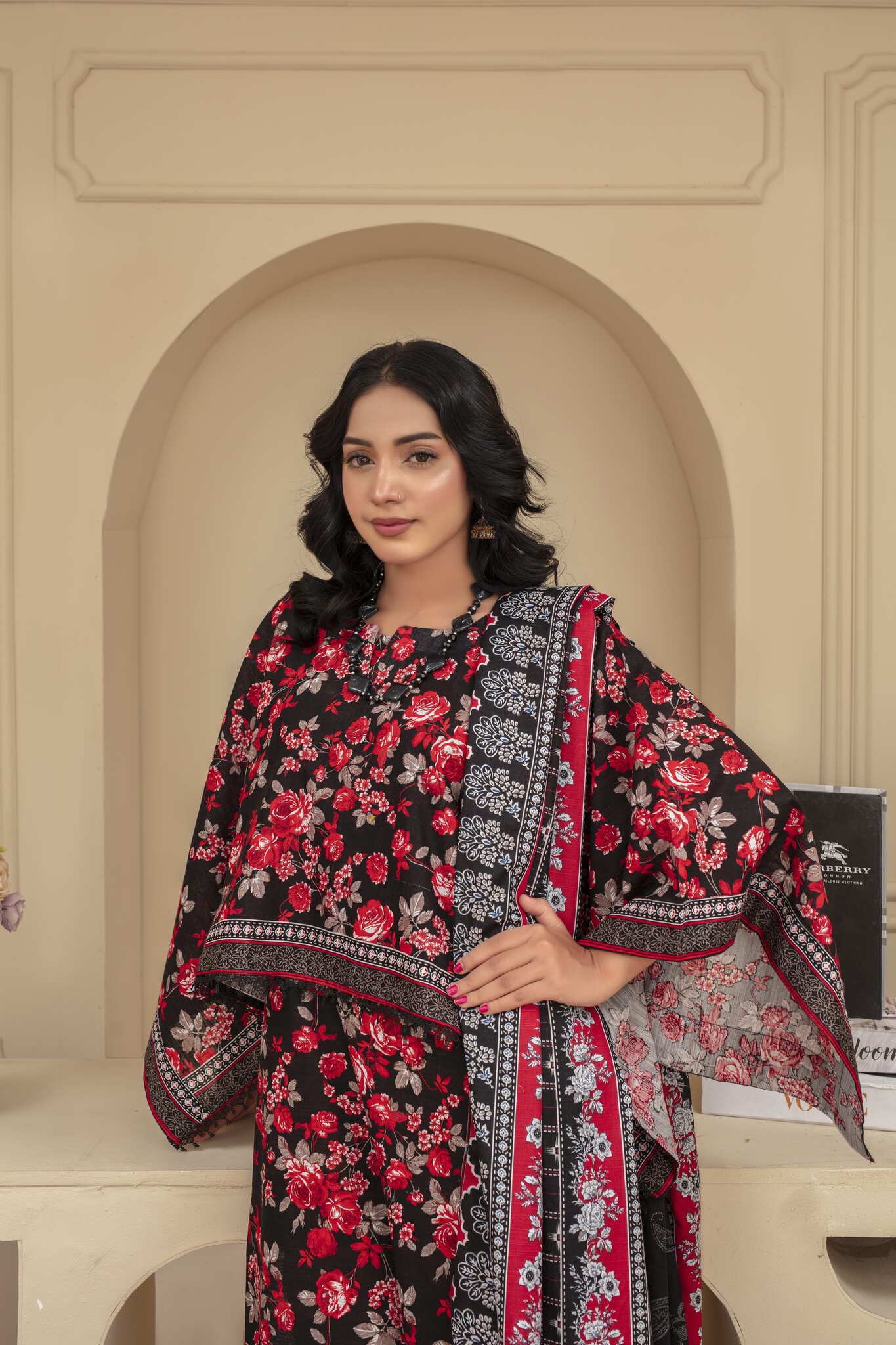 Unstitched Printed Khaddar 3 Piece