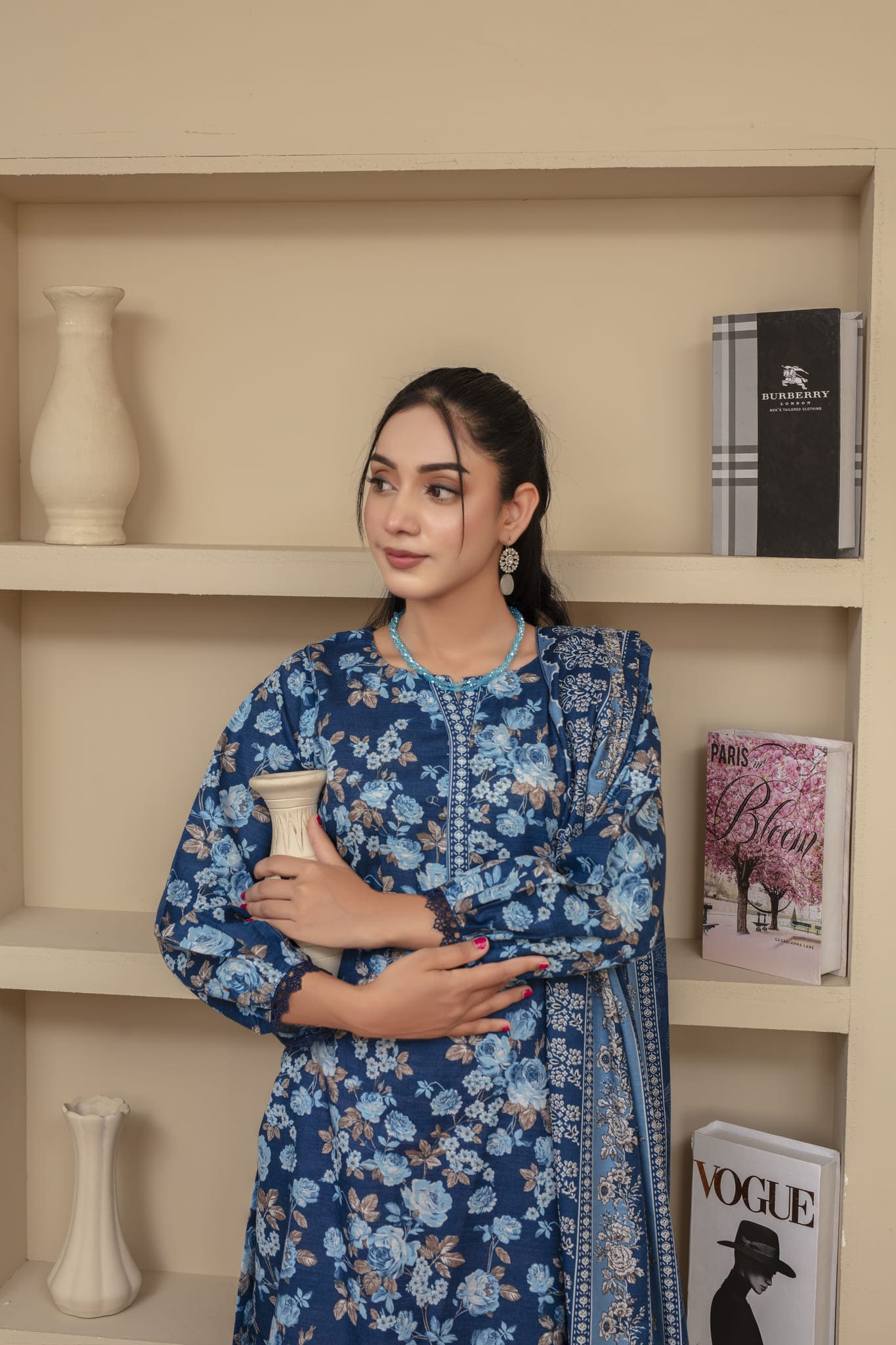 Unstitched Printed Khaddar 3 Piece