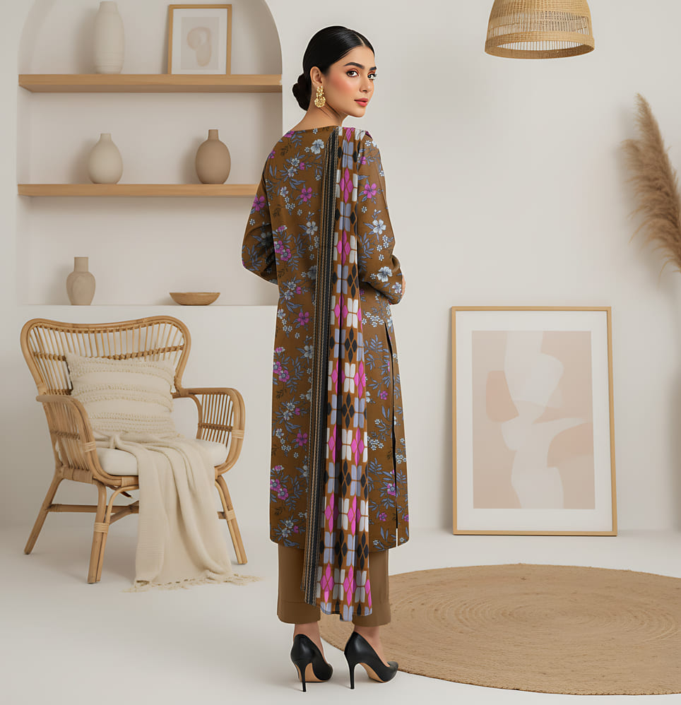 Unstitched Printed Lawn 3 Piece