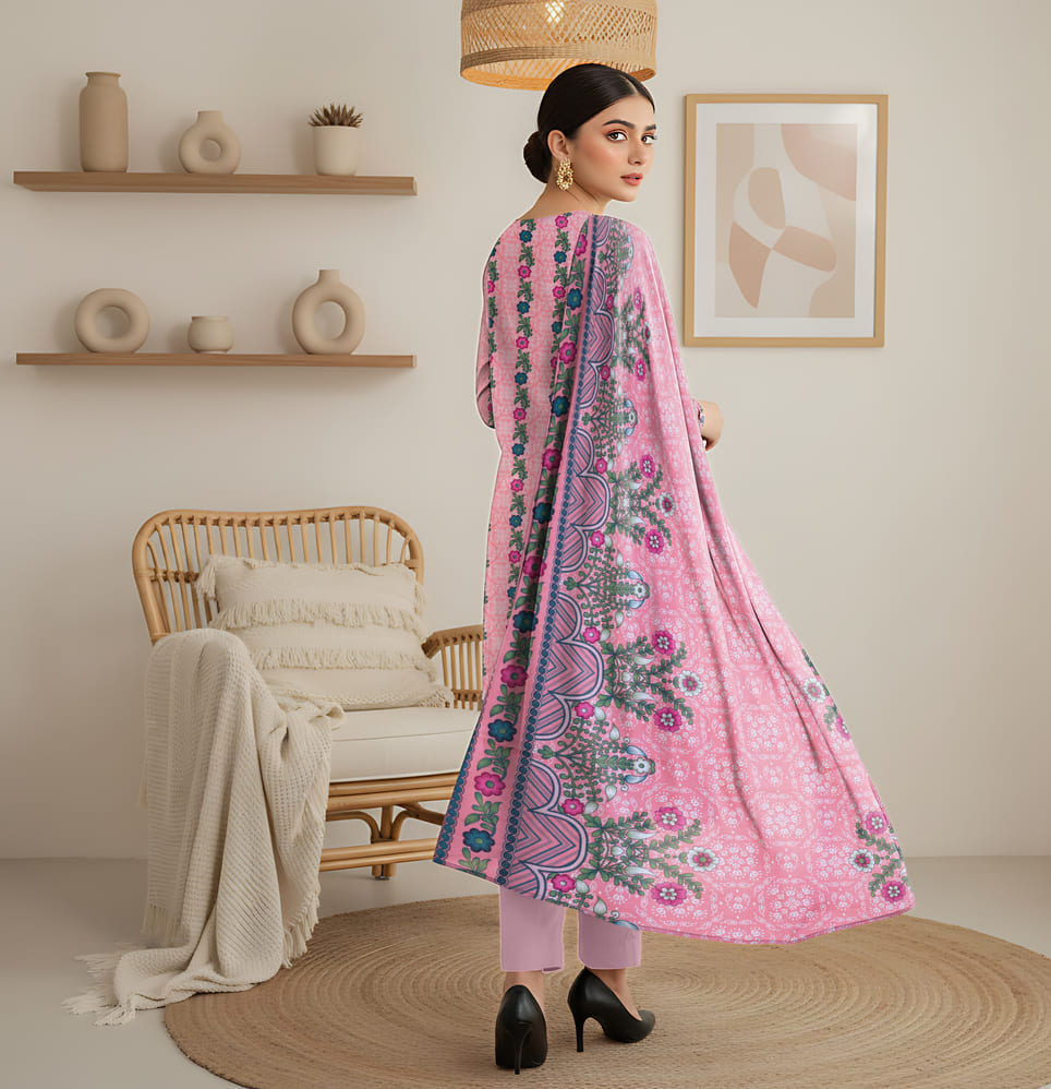 Unstitched Printed Lawn 3 Piece