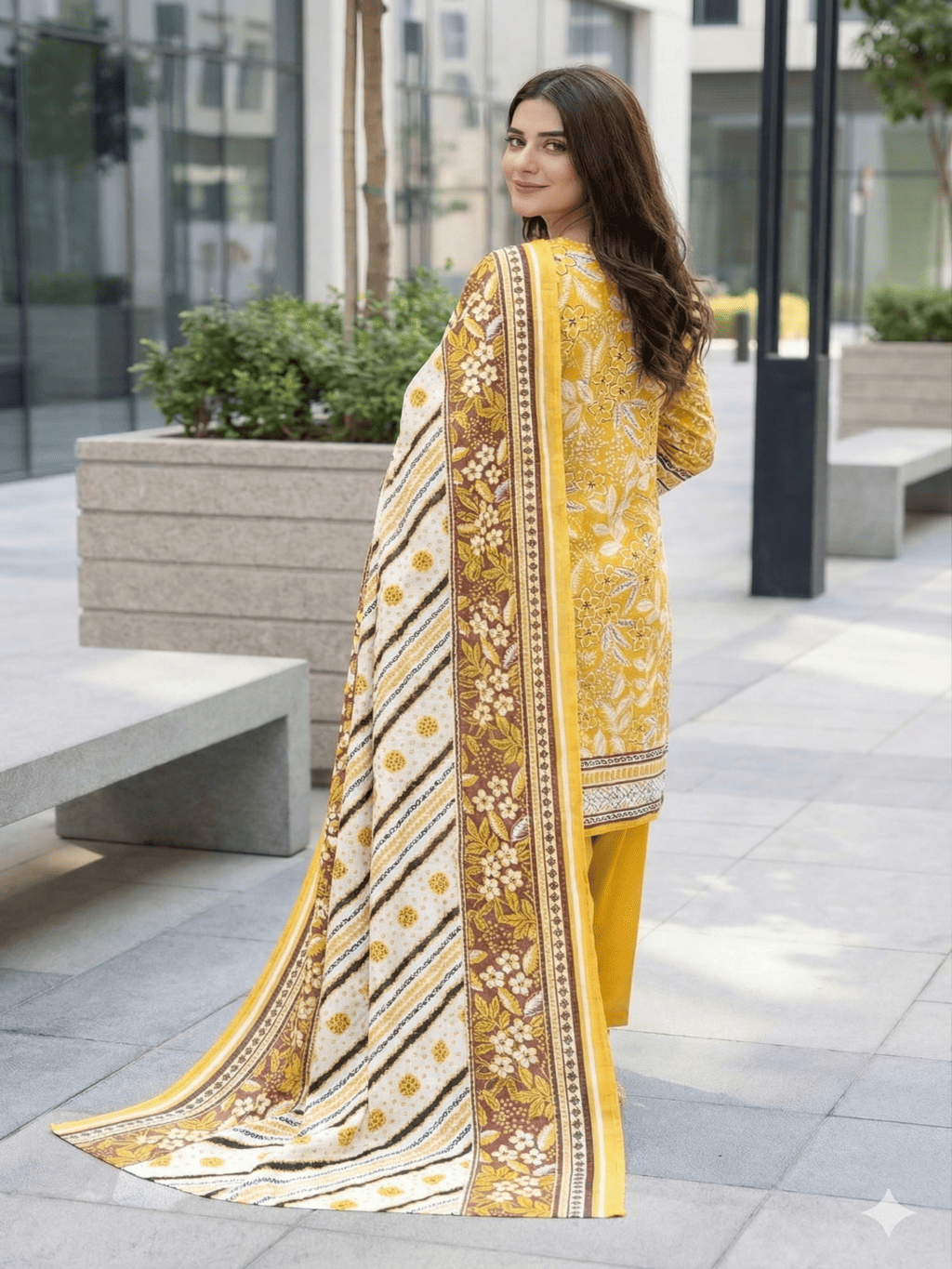 Unstitched Printed Lawn 3 Piece Suit