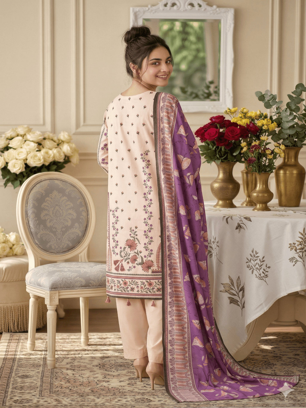 Unstitched Printed Lawn 3 Piece Suit