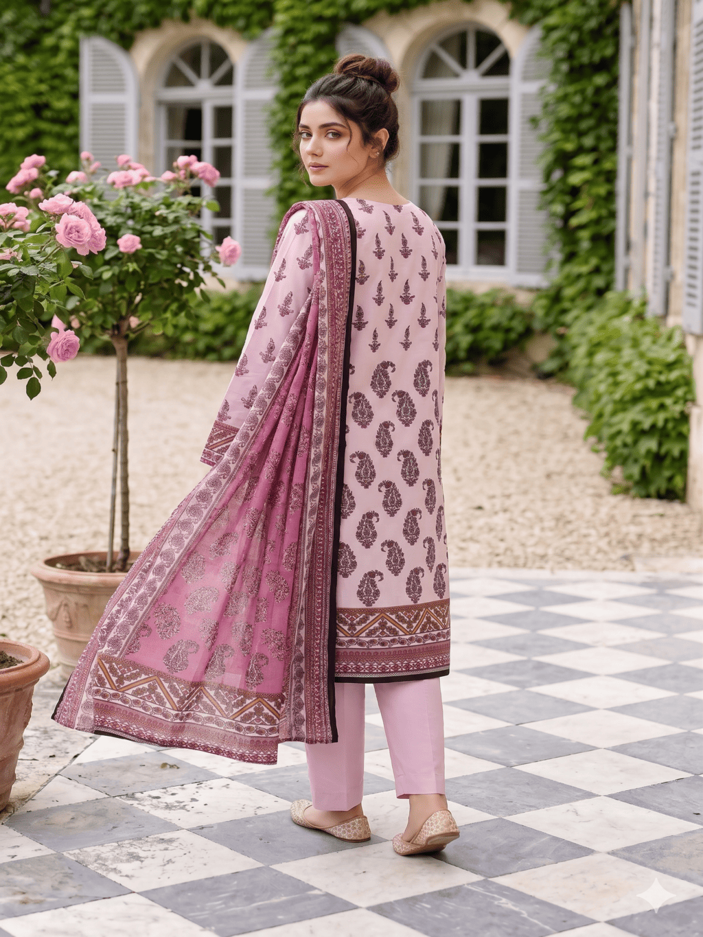 Unstitched Printed Lawn 3 Piece Suit
