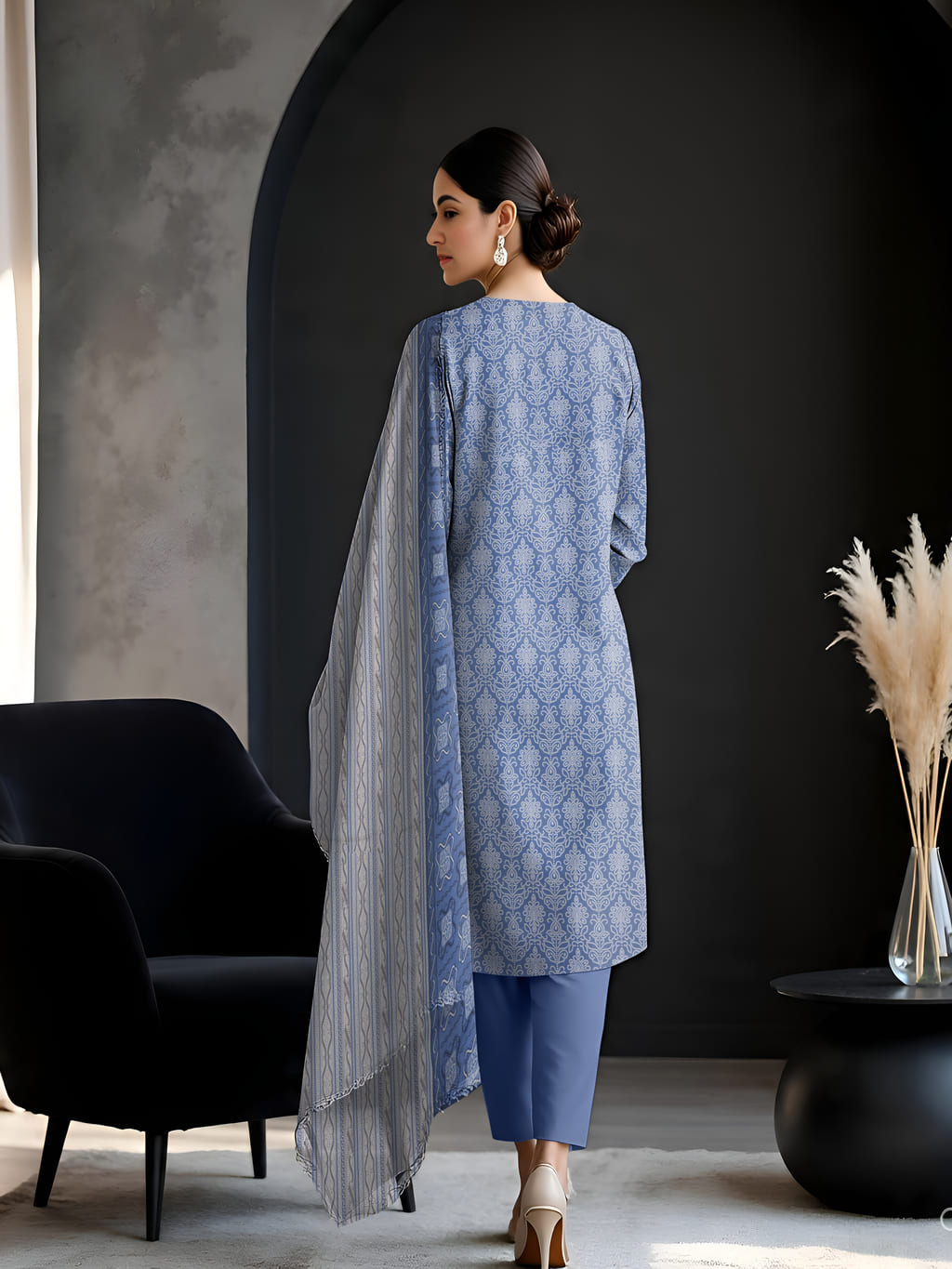Unstitched Printed Lawn 3 Piece