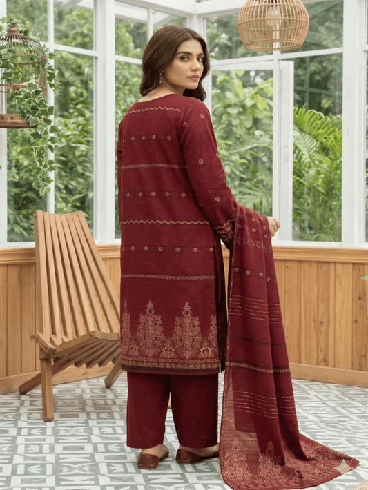 Jacquard Brosha Lawn 3 Piece Suit Unstitched