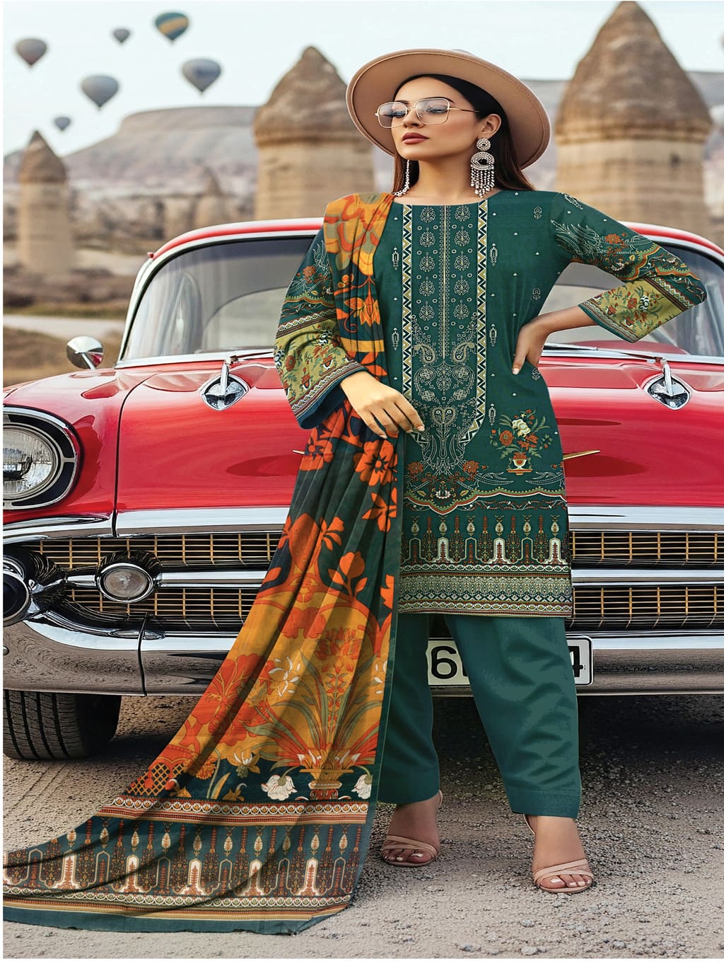 Unstitched Printed Lawn 3 Piece Suit