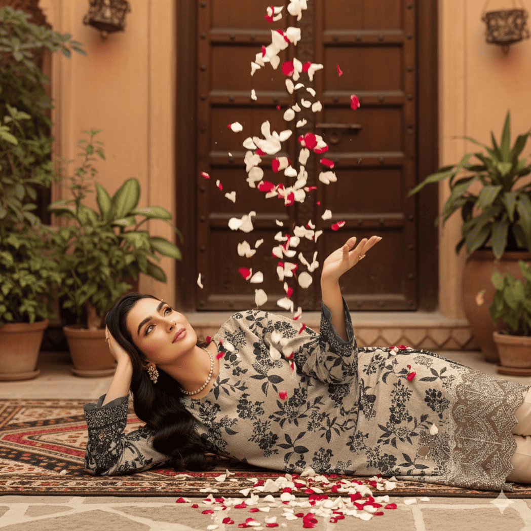 Unstitched Printed Karandi 3 Piece