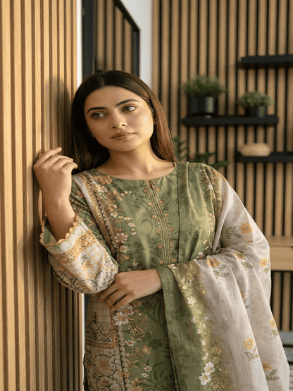 Unstitched Digital Printed Lawn 3 Piece