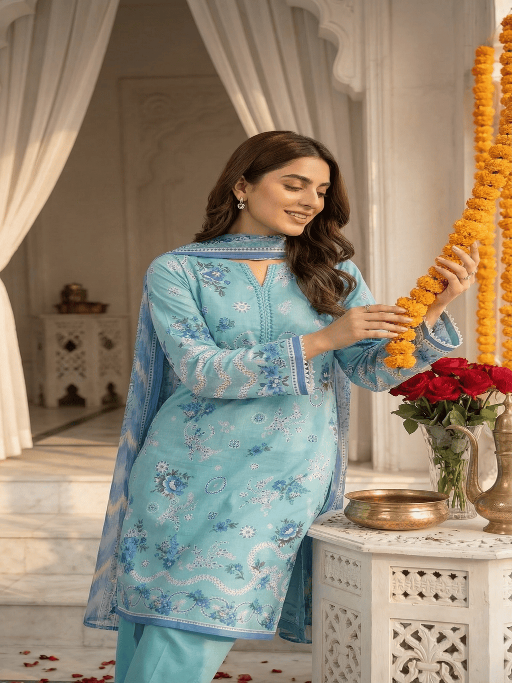 Unstitched Printed Lawn 3 Piece