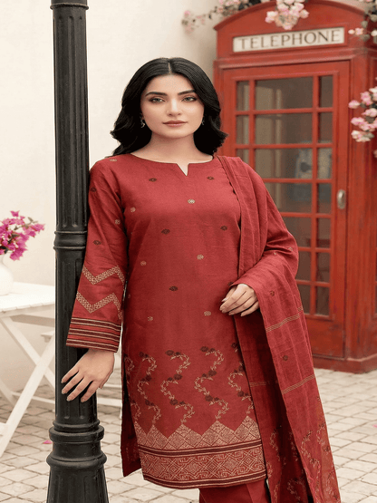 Jacquard Brosha Lawn 3 Piece Suit Unstitched